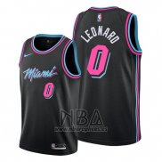 Camiseta Miami Heat Meyers Leonard NO 0 Ciudad Negro