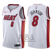 Camiseta Miami Heat Tyler Johnson NO 8 Association 2017-18 Blanco