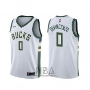 Camiseta Milwaukee Bucks Donte Divincenzo NO 0 Association Blanco