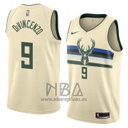 Camiseta Milwaukee Bucks Donte Divincenzo NO 9 Ciudad 2018 Crema