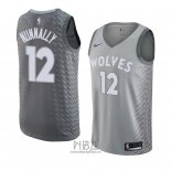 Camiseta Minnesota Timberwolves James Nunnally NO 12 Ciudad 2018 Gris