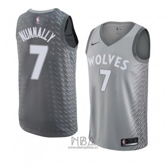 Camiseta Minnesota Timberwolves James Nunnally NO 7 Ciudad 2018 Gris