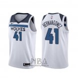 Camiseta Minnesota Timberwolves Juancho Hernangomez NO 41 Association 2019-20 Blanco