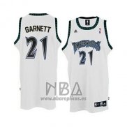 Camiseta Minnesota Timberwolves Kevin Garnett NO 21 Retro Blanco