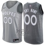 Camiseta Minnesota Timberwolves Personalizada Ciudad 2017-18 Gris