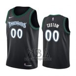 Camiseta Minnesota Timberwolves Personalizada Hardwood Classic 2017-18 Negro