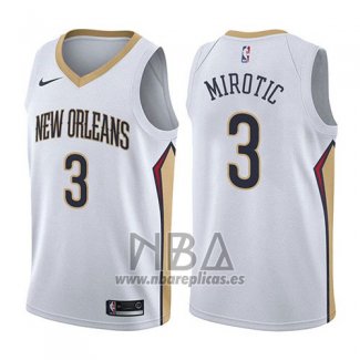 Camiseta New Orleans Pelicans Nikola Mirotic NO 3 Association 2017-18 Blanco