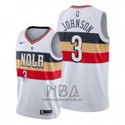 Camiseta New Orleans Pelicans Stanley Johnson NO 3 Earned Blanco