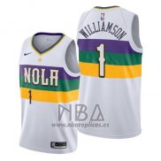 Camiseta New Orleans Pelicans Zion Williamson NO 1 Ciudad 2019-20 Blanco