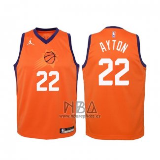 Camiseta Nino Phoenix Suns Deandre Ayton NO 22 Statement 2020-21 Naranja