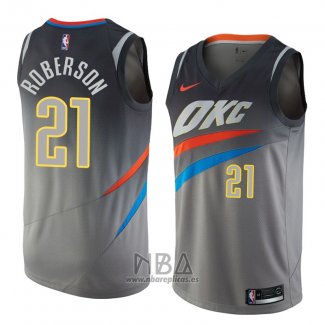 Camiseta Oklahoma City Thunder Andre Roberson NO 21 Ciudad 2018 Gris