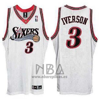 Camiseta Philadelphia 76ers Allen Iverson NO 3 Retro Blanco