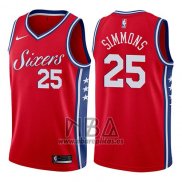 Camiseta Philadelphia 76ers Ben Simmons NO 25 2017-18 Rojo