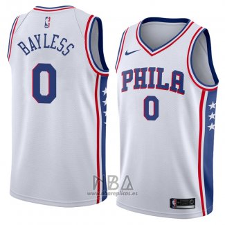 Camiseta Philadelphia 76ers Jerryd Bayless NO 0 Association 2018 Blanco