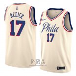 Camiseta Philadelphia 76ers Jj Redick NO 17 Ciudad 2018 Crema