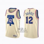 Camiseta Philadelphia 76ers Tobias Harris NO 12 Earned 2020-21 Crema