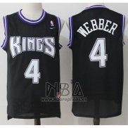 Camiseta Sacramento Kings Chris Webber NO 4 Retro Negro