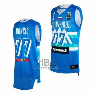 Camiseta Slovenia Luka Doncic NO 77 Tokyo 2021 Azul