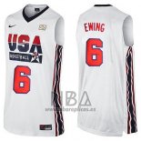 Camiseta USA 1992 Patrick Ewing NO 6 Blanco