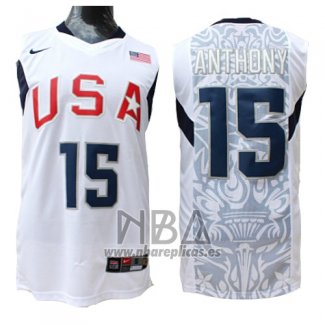 Camiseta USA 2008 Anthony NO 15 Blanco