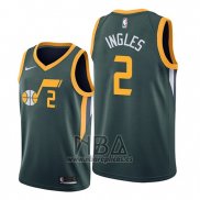 Camiseta Utah Jazz Joe Ingles NO 2 Earned Edition Verde