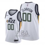 Camiseta Utah Jazz Jordan Clarkson NO 00 Association Edition Blanco