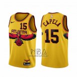 Camiseta Atlanta Hawks Clint Capela NO 15 Ciudad 2021-22 Amarillo