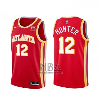 Camiseta Atlanta Hawks De'Andre Hunter NO 12 Icon 2020-21 Rojo