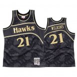 Camiseta Atlanta Hawks Dominique Wilkins NO 21 1986-87 Hardwood Classic Negro