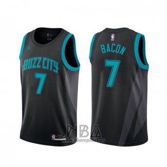 Camiseta Charlotte Hornets Dwayne Bacon NO 7 Ciudad Negro