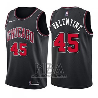 Camiseta Chicago Bulls Denzel Valentine NO 45 Statement 2017-18 Negro