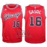 Camiseta Chicago Bulls Pau Gasol NO 16 Retro Rojo