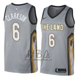 Camiseta Cleveland Cavaliers Jordan Clarkson NO 6 Ciudad 2018 Gris