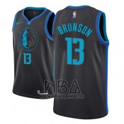 Camiseta Dallas Mavericks Jalen Brunson NO 13 Ciudad 2018-19 Azul