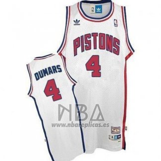 Camiseta Detroit Pistons Joe Dumars NO 4 Retro Blanco