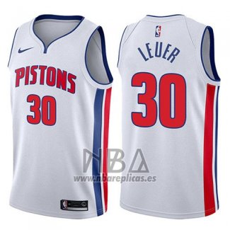 Camiseta Detroit Pistons Jon Leuer NO 30 Association 2017-18 Blanco