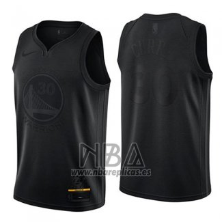 Camiseta Golden State Warriors Stephen Curry NO 30 MVP Negro