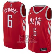 Camiseta Houston Rockets Vincent Edwards NO 6 Ciudad 2017-18 Rojo