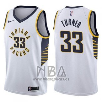 Camiseta Indiana Pacers Myles Turner NO 33 Association 2017-18 Blanco