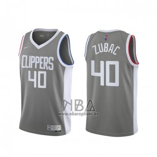 Camiseta Los Angeles Clippers Ivica Zubac NO 40 Earned 2020-21 Gris