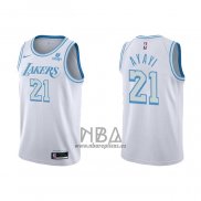 Camiseta Los Angeles Lakers Joel Ayayi NO 21 Ciudad 2021-22 Blanco