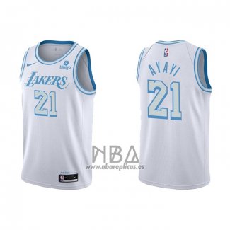 Camiseta Los Angeles Lakers Joel Ayayi NO 21 Ciudad 2021-22 Blanco