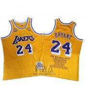 Camiseta Los Angeles Lakers Kobe Bryant NO 24 Amarillo