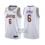 Camiseta Los Angeles Lakers LeBron James NO 6 Association 2021-22 Blanco