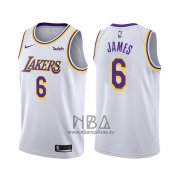 Camiseta Los Angeles Lakers LeBron James NO 6 Association 2021-22 Blanco