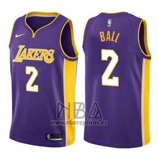 Camiseta Los Angeles Lakers Lonzo Ball NO 2 2017-18 Violeta