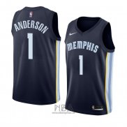 Camiseta Memphis Grizzlies Kyle Anderson NO 1 Icon 2018 Azul