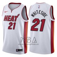 Camiseta Miami Heat Hassan Whiteside NO 21 2017-18 Blanco