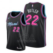 Camiseta Miami Heat Jimmy Butler NO 22 Ciudad 2019 Negro