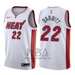 Camiseta Miami Heat Luke Babbitt NO 22 Association 2017-18 Blanco